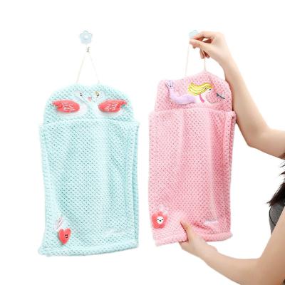 China Cheap Viable Cute Absorbent New Cartoon Hand Towel Manufacturer Kitchen Bathroom Kids Adult Handkerchief for sale