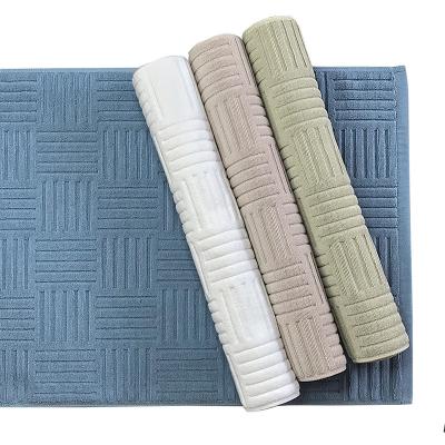 China Viable Manufacturers Custom Wholesale Cotton Bath Mat Bathroom Bedroom Home Striped Hotel Thickened Absorbent Towel for sale