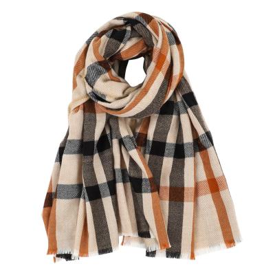 China Winter European and American fashion cashmere woolen plaid shawls wholesale warm scarf for women for sale