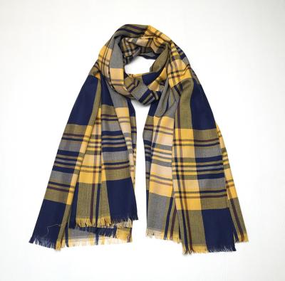 China Wholesale Casual Soft Korean Version Winter Fashion Cashmere Wool Plaid Shawls Warm Scarf For Women for sale