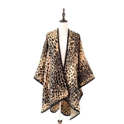 China Cashmere Breathable Factory Coat Slit Leopard Pattern Thickening Direct Geometric Shawl for sale