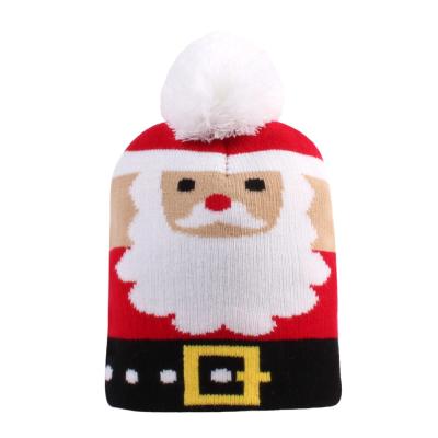 China Wholesale Picture Winter Kids 100% Cotton Skein Crochet Knitted Baby Pom Beanies Custom Label Toddle Hats for sale