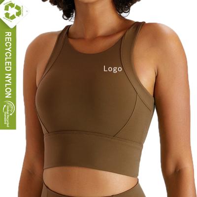 China WX20211012 Women Breathable Activewear Dropshipping Eco Friendly Workout Top Recycled Sports Nylon Top Women Bra Yoga Sustainable Wear for sale