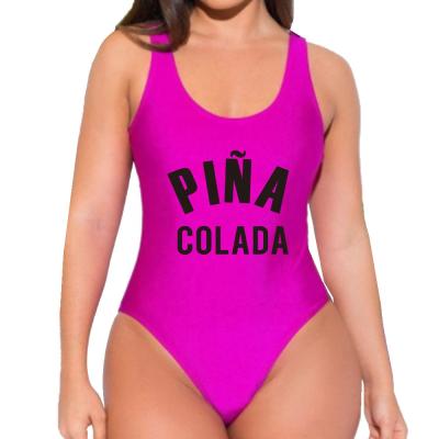 China 2020 Monokini Letter Print Backless Swimsuit Women Swimwear Beach Wear Swimsuit Swimwear Summer Breathable Sexy One Piece Jumpsuit for sale