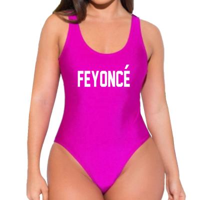 China 2020 fashionable sexy one-piece thong swimsuit custom made red white color women popular suits for sale