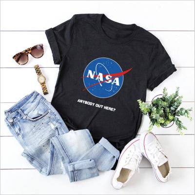 China 2020 Anti-Wrinkle NASA Series Wholesale 100% Cotton Short Sleeve Couples Unisex T-Shirt In Stock S-5XL LOGO Can Be Customized for sale