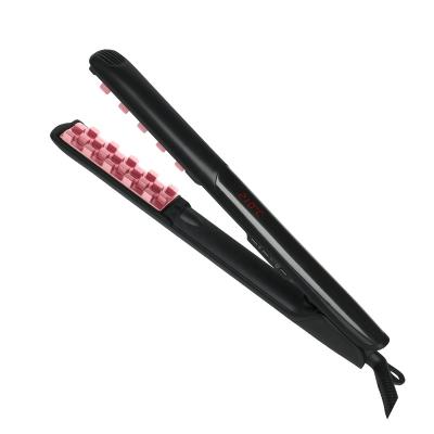 China Professional Hairdressing Magic Wand Hair Straightener Heat Settings Favorite Curling Iron Splint Fluffy Professional LCD Show Curling Splint for sale