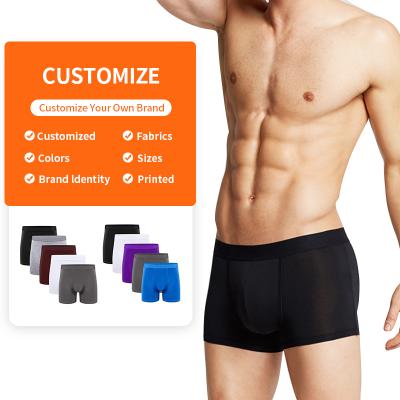 China Enerup OEM/ODM Ammonia Celana Dalam Wanita Antibacterial Solid Bamboo Underwear Boxer Briefs for sale