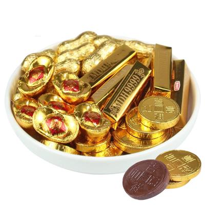 China Factory Supply Gold Coin Chocolate Milk Chocolate Gold Coins Form Chocolate Piece for sale