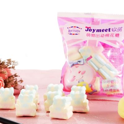 China Normal Wholesale Fruity Multicolor Cute Marshmallow Cotton Candy Bear Animal Shape Customize Candy For Kids Adults Snack for sale