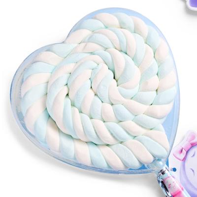 China Normal The Fine Quality Cotton Candy Cartoon Heart Shaped Individual Wrapped Marshmallow for sale