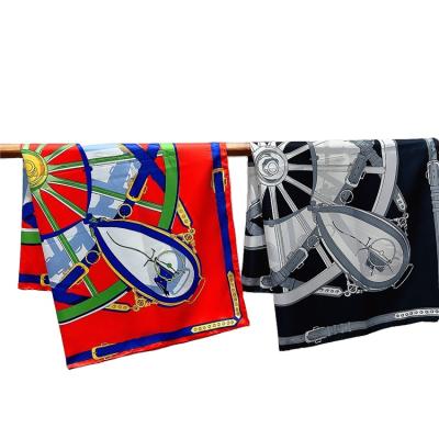 China New Fashion 90's Spring Style Square Scarf Korean Women's Silk Scarf Shawl for sale