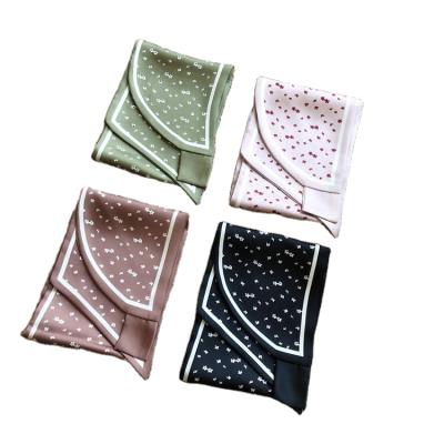 China 2021 Hot Fashion Wholesale Long Shape Printed Satin Scarf Headwear Women Scarf for sale