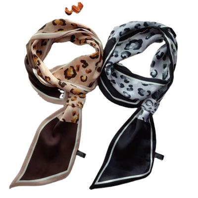 China New Fashion Long Shape Small Tie Headwear Scarf Print Handbag Women's Digital Double Sided Scarf for sale