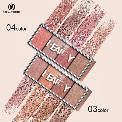 China Custom Square Rose Peach Blusher Palette Embossed Logo Cream Blush Private Label Waterproof Romantic Bird Face Cheek for sale