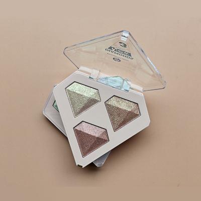 China Luxury Beauty Diamond Highlighter Makeup Long Lasting Shimmer Romantic Bird Color Blush Transparent Private Label Plastic Case Shimmer for sale