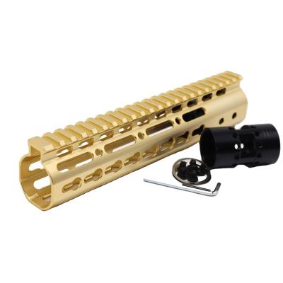 China Keymod Handguards Aplus Gold Luxury NSR Gold 9 Inch Float KeyMod AR15 Handguard AR-15 Picatinny Free Head Mod Rail Mount With Steel Barrel Nut for sale