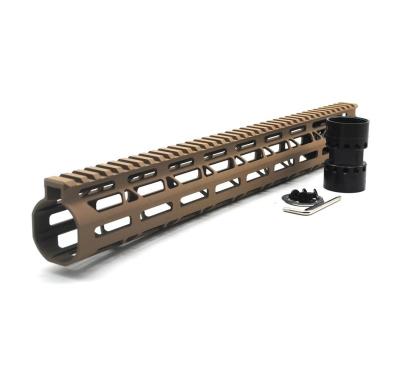 China Fits .223/5.56 Rifle NSR TAN/M-LOK Flat Dark Earth 15 Inch Lightweight Free Float AR15 Handguard AR-15 with Steel Barrel Nut Fits .223/5.56 Rifle for sale