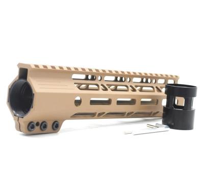 China Sling On M-lok Handguard Sling On TAN/Tactical Handguard Flat Dark Earth 9 Inches M-LOK For AR15 M4 M16 With Steel Barrel Nut Fits .223/5.56 Rifle for sale