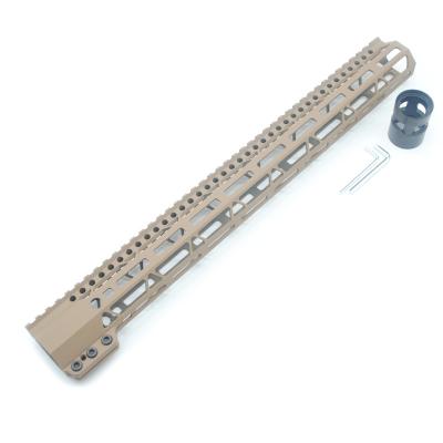 China Sling On M-lok Handguard Sling On TAN/Tactical Handguard Flat Dark Earth 17 Inch M-LOK For AR15 M4 M16 With Steel Barrel Nut Fits .223/5.56 Rifle for sale