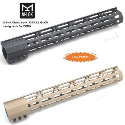 China M-LOK Cutouts Aplus Flange Style Low Profile Black/FDE 15 Inch .308/7.62 M-LOK Rail System Optional Ultra Thin Free Float Handguard Fits DPMS for sale