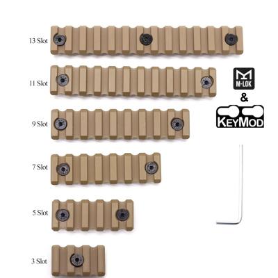 China Keymod & M-LOK Aplus Compatible Universal Upgraded 3,5,7,9,11,13 Slots Optional Tan/FDE Picatinny Rail Section Compatible Both Keymod&M-lok Rail System for sale