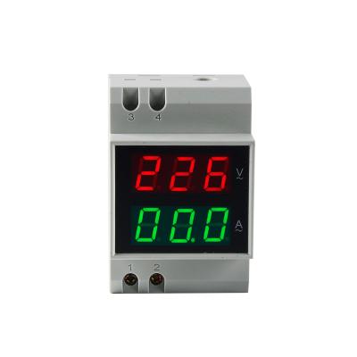 China D52-2042 DIN - RAIL AC Voltage And Current Meter Digital Voltmeter Ammeter AC 80-300V 100A 72*61*87mm for sale