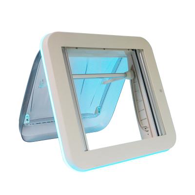 China Easy to Mount HEYRV RV 400*400mm Camper Motorhome Accessories with Led Light and UV Resistant RV Skylight Camper Window Car Windows for sale