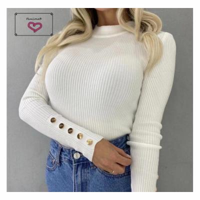 China Autumn Winter Sweater Women Breathable Knitted Ribbed Turtle Neck Sweater Long Sleeve Slim Sweater for sale