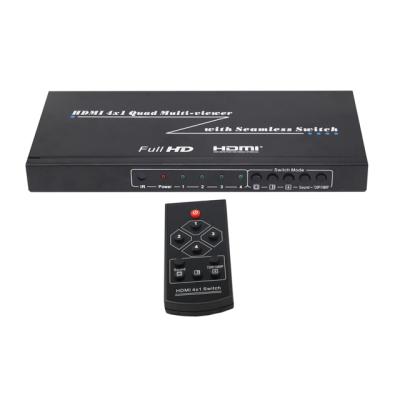 China Hot selling power LED indicator quad hdmi switcher /hdmi switcher 4x1 with multiviewer hdmi switcher for sale