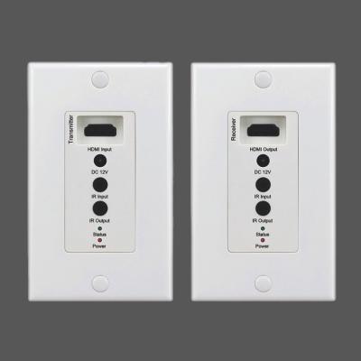 China 50M 3D HDMI Extender Wall Plate With IR Remote Over RJ45 CAT5E/CAT6 Extender HY-ET31050-P-E for sale