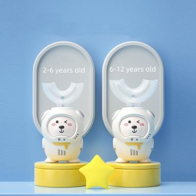 China Kids Sonic Toothbrush Electric U-shaped Toothbrush with Bear 360 IPX7 Waterproof 3 Modes Cartoon Space Cartoon T6 Cleaning Toothbrush for sale