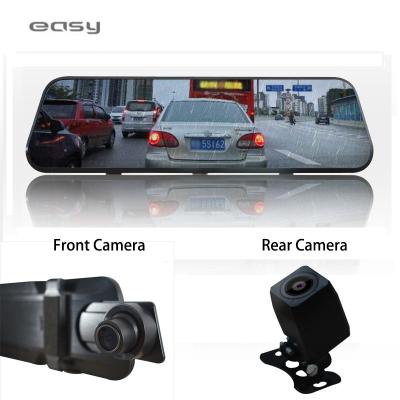 China 9.66 Inch Waterproof Dash Cam VCR Auto Car Camera With Rear View Mirror Dashcam for sale