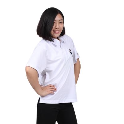 China 100% Loose White Graceful Cotton Turn-Down Collar Training Wholesale QUICK DRY Workmanship Polo Tshirt For Female for sale