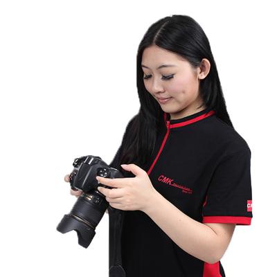 China Best Price QUICK DRY Organic Red 100% Cotton Letter Short Sleeve Stylish Walking Women Polo Tshirt For Women for sale