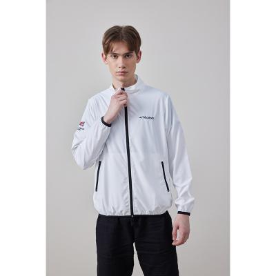 China Viable Custom House Logo Modern Polyester White Coat Jacket For Men for sale