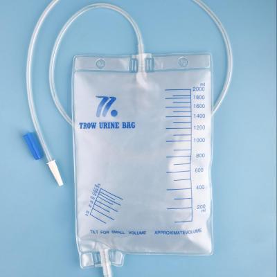 China Convenient disposable urine drainage bag with t-valve (cross valve) for urine collection à venda