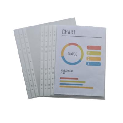 China Office School Stationery 11hole A4 PP Transparent Standard Folder Sheet Protector for sale