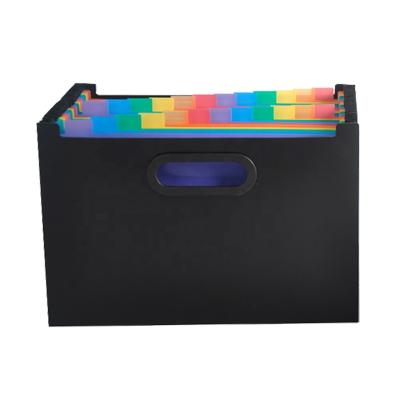 China 2021 New Office School Stationery 24 Rainbow Color PP Pockets Accordion Document Organizer Administrative Sorter Organizer Expanding Plastic Folders for sale