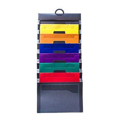 China Office School Stationery 2021 Wall Multi-blister Folder Custom Classroom Cascade Organization and Storage New 6 Poly Removable Hanging Folders for sale