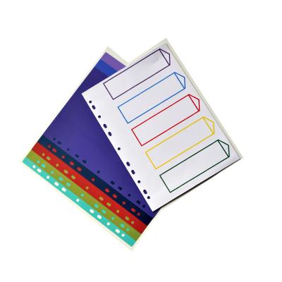 China Office School Stationery A4 Color Loose Leaf Book Paper Index Page with 11 Holes and Sheets Folder Dividers for sale