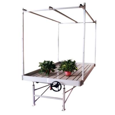 China 5x13 Feet Ebb Seedbed With Trellis Hanging Net Light For Medical Plants Rolling Greenhouse Benches for sale