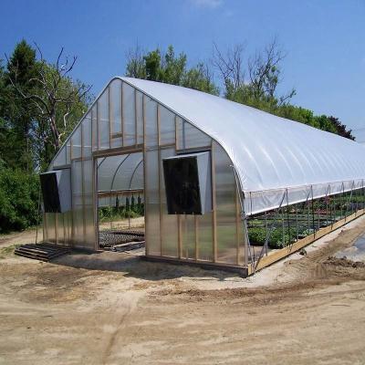 China 500m2 Garden Gothic Greenhouse Poly Film Stong Wind Resistance For Tomatoes Cucumber Growing for sale