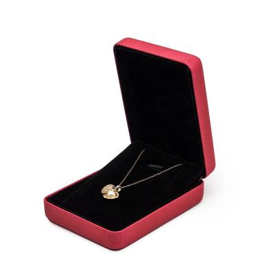 China JY PU Handmade Customize Logo Jewelry Gift Packaging Box Big Ring Boxes Luxury Bracelet Wedding Necklace Box Red for sale