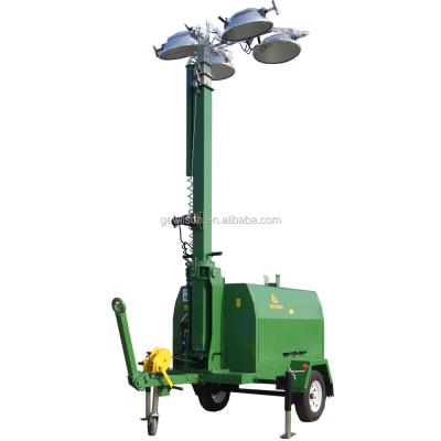 China ROAD PERKINS Engine Generator Diesel Manual Fire Truck Trailer Mounted Light Tower for sale