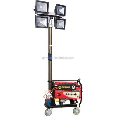 China ROAD Pneumatic Lifting Portable Mast Lighting Tower with LED for sale