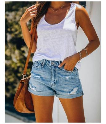 China QUICK DRY Summer Sexy Hot Shorts Washed Jeans Ripped Denim Shorts High Waist Women Short Jeans for sale