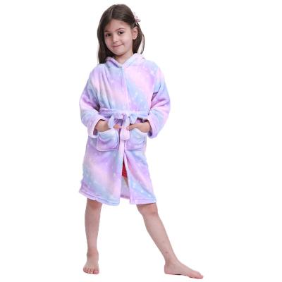 China New Winter Sleepwear Girls Unicorn Pajamas Girls Cartoon Onesie Kids Unicorn Thermal Pajamas for sale