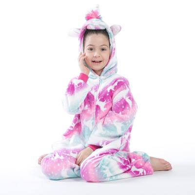 China New cartoon soft flannel thermal children's one-piece pajamas spot thick one-piece pajamas for sale