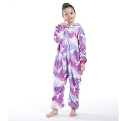 China 2020 Soft Flannel Unicorn Onesie Kids One Piece Thermal Warm Pajamas for sale